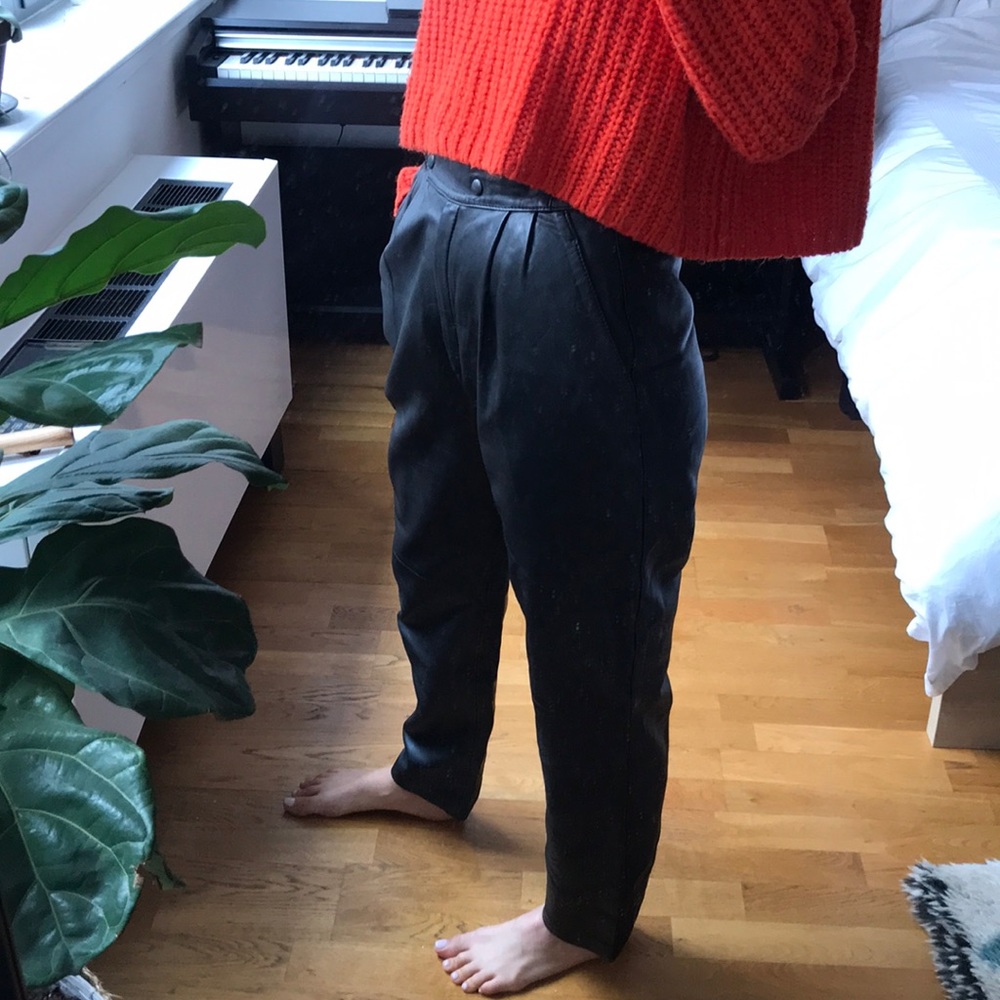 Vintage High waisted faux Leather pants